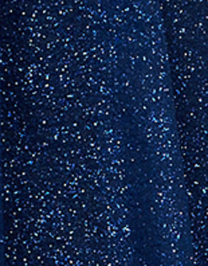 Navy/Navy Glitter Organza Fabric