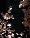 Rose Gold & Black Honeycomb Mesh Fabric