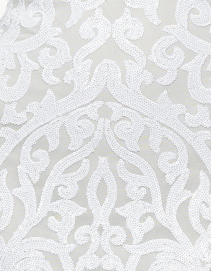 White Nude Pattern Sequin Fabric
