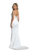 Yasmin Cowl Satin Gown in white side