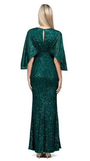 Oprah Cape Gown in Emerald back