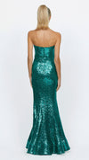 Lauren Sweetheart Fishtail Gown in Emerald back