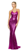 Jupiter Strappy Back Gown in Orchid