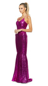 Jupiter Strappy Back Gown in Orchid SIDE