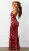 Anastasia Sequin Strappy Gown back