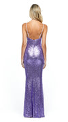 Rhiannon Cowl Neck Gown in Lavender back