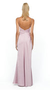 Bella Grecian Drape Gown in Dusty Pink BACK