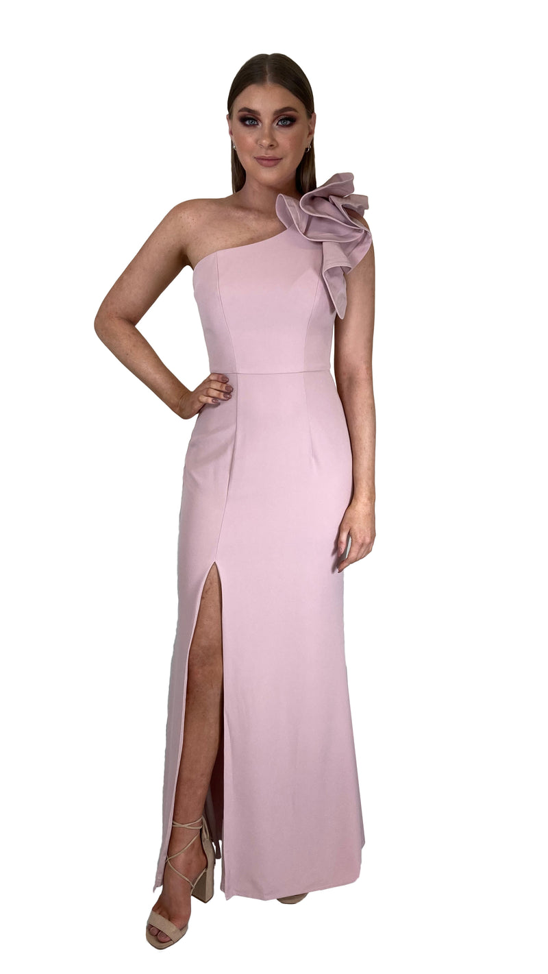 Sue Frill Gown in Blush