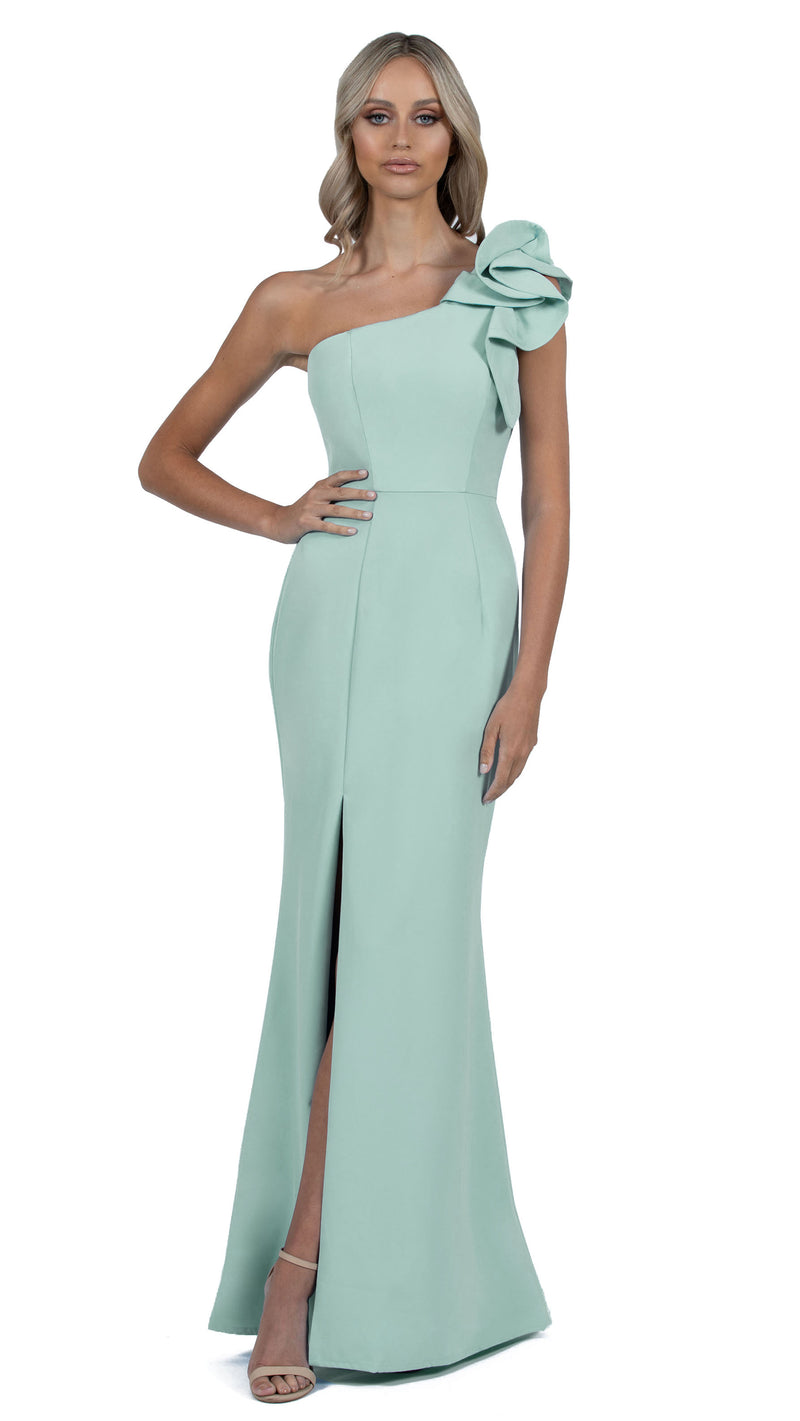 Sue Frill Gown in Soft Sage