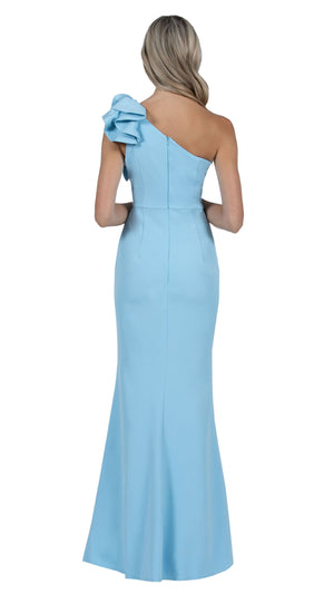 Sue Frill Gown in Sky Blue BACK