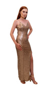 Bariano Hailee Sequin Dress Gold side