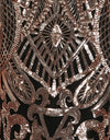Black/Rose Pattern Sequin Fabric