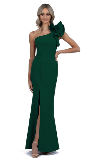 Sue Frill Gown in Emerald