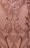 Ann Plunge V Pattern Sequin Gown